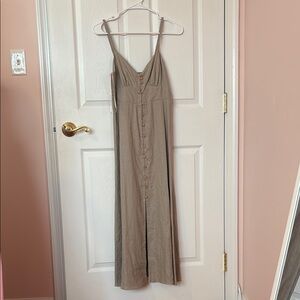 Zara Beige Button-Front Dress